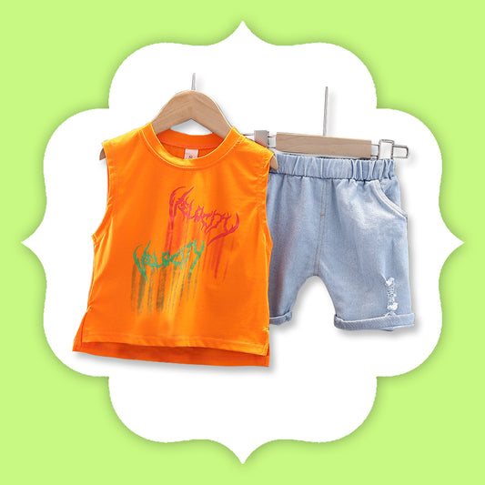Bright Orange Shorts Set
