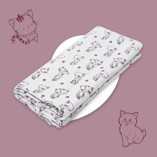 Muslin Towel Cat Print