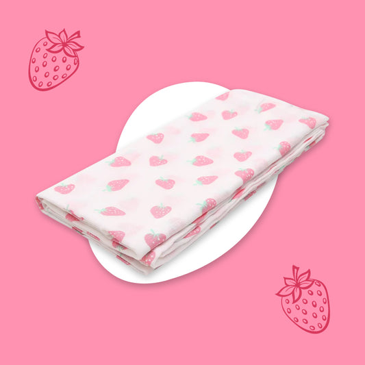 Muslin Towel Strawberry Print