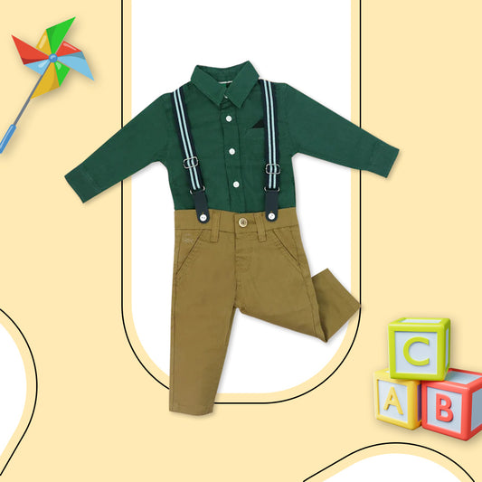 Green and Khaki Suspender Set