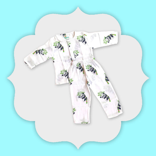 Muslin Cotton Panda Printed Nightwear