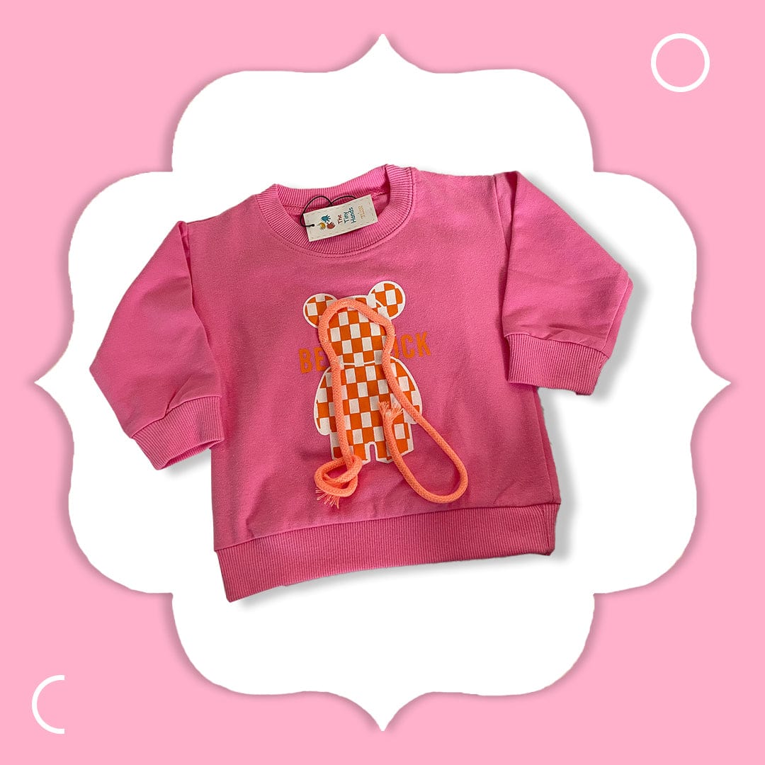 Pink Thread Teddy Thread Teddy Pink Sweatshirt – The Tiny Hands Clothing